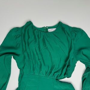 Elegant Green Long Sleeve Dress